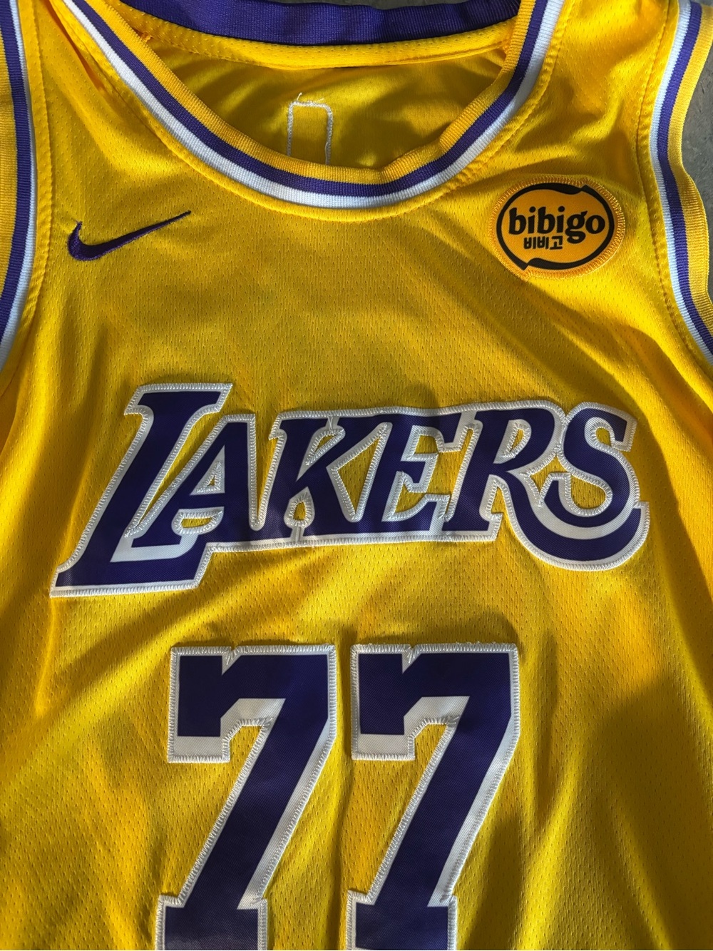 Los Angeles Lakers #77 Yellow/Purple Jersey